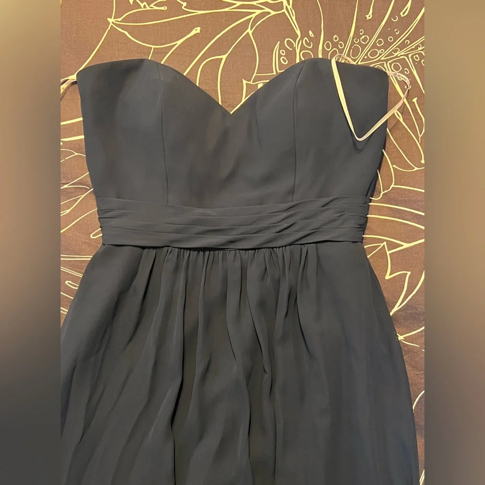 Jasmine Bridesmaid Dress- Long Sweetheart Neckline Poly Chiffon with Lace Top - Picture 6 of 11